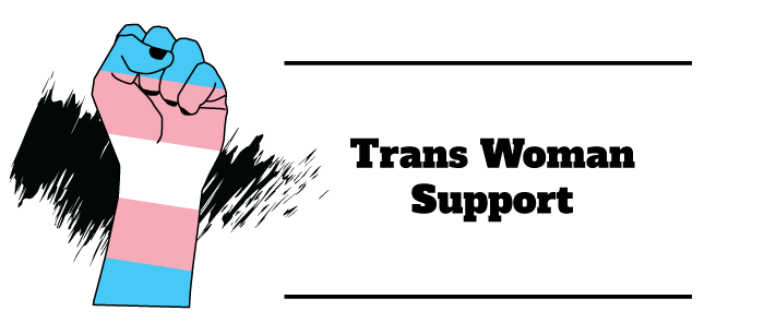 Trans Woman Support, TWS, Header Logo, Fist, Black Scribble, Menu, Official Website, Black Text, Pink, Blue, Transgender Woman, Ko-Fi, Social Media, Facebook, BlueSky, Merch Store, LGBTQ+, LGBTQIAP2S, Lillycue